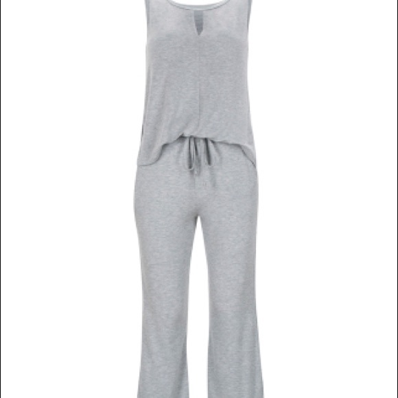 CAbi Pants - CAbi Light Gray Sleeveless Cropped Jumpsuit
